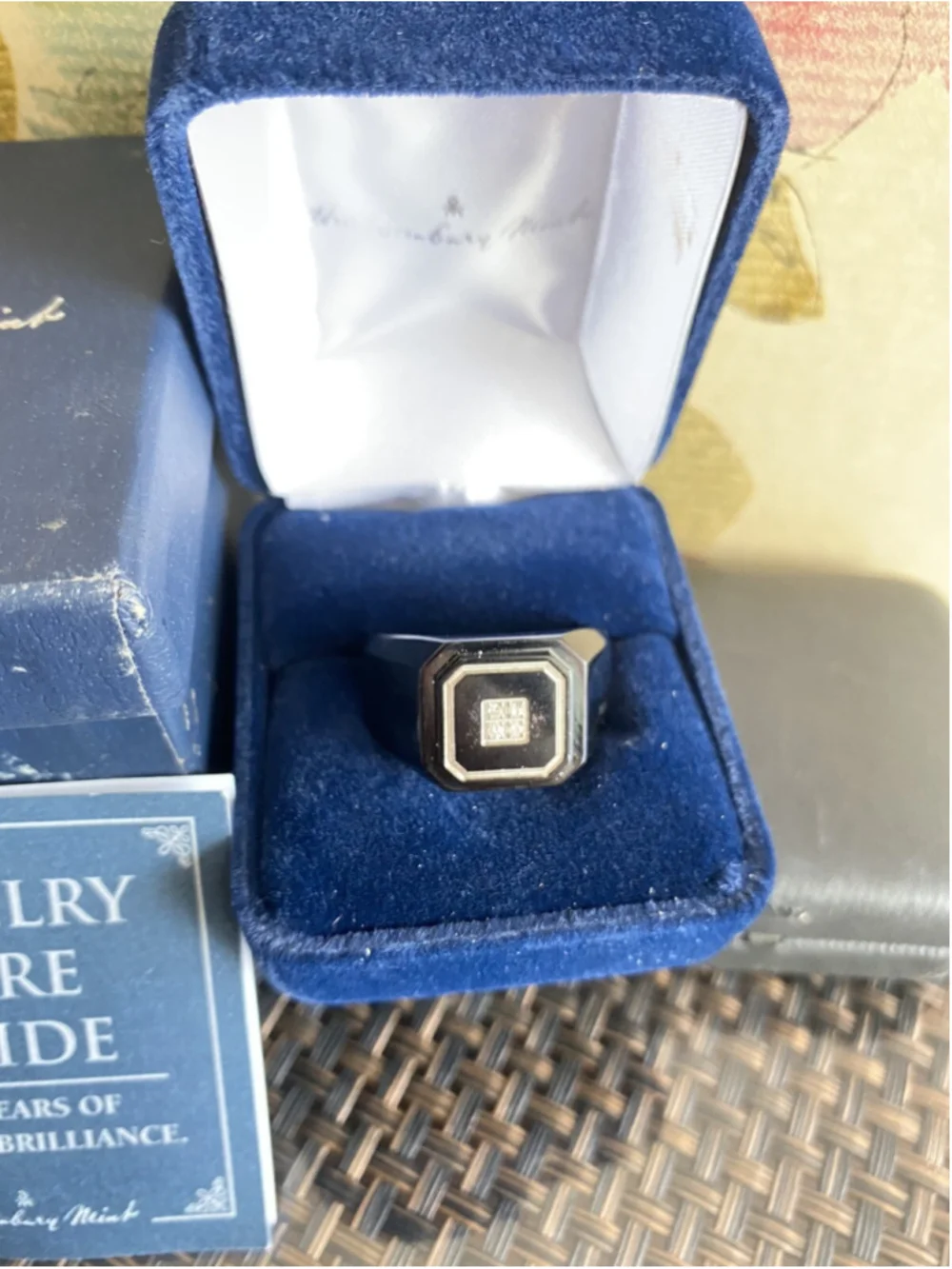 The Danbury Mint Black Ice Diamond Stainless Steel Personalized Men's Ring
